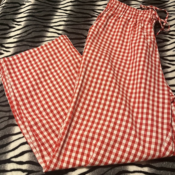 Pants - Red and White Gingham Pants